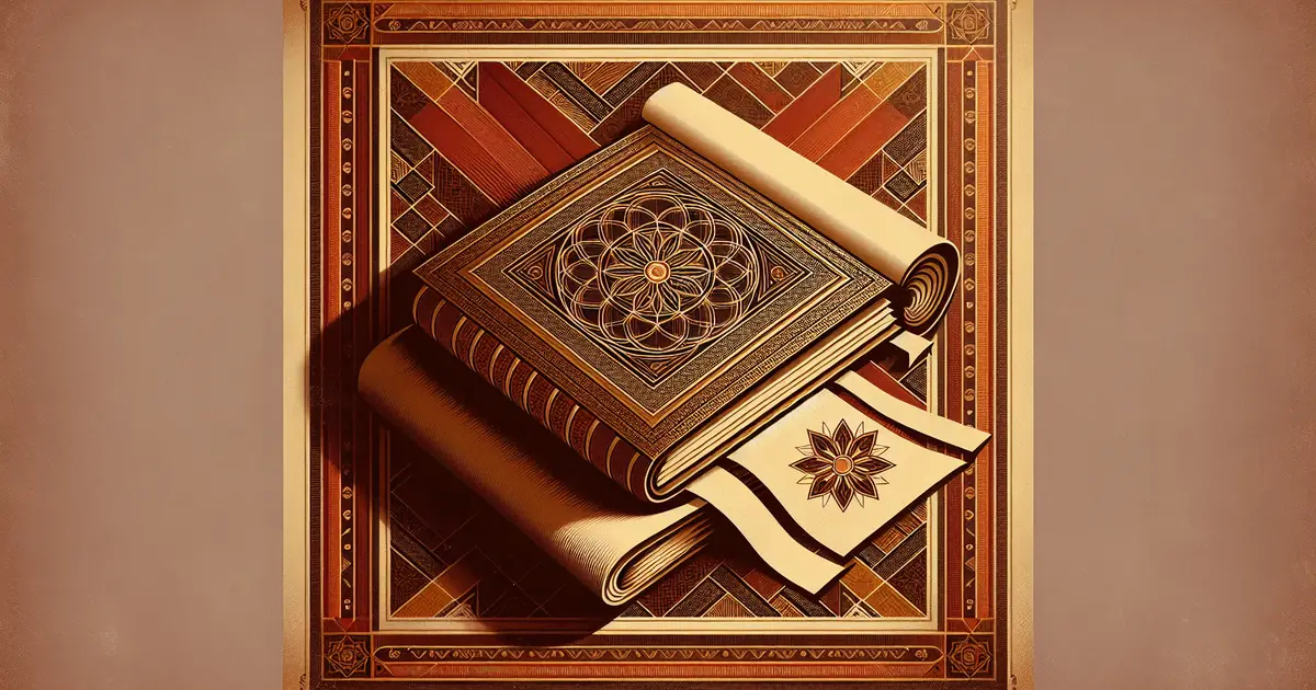 what are the upanishads — sacred geometry illustration in ochre and saffron tones